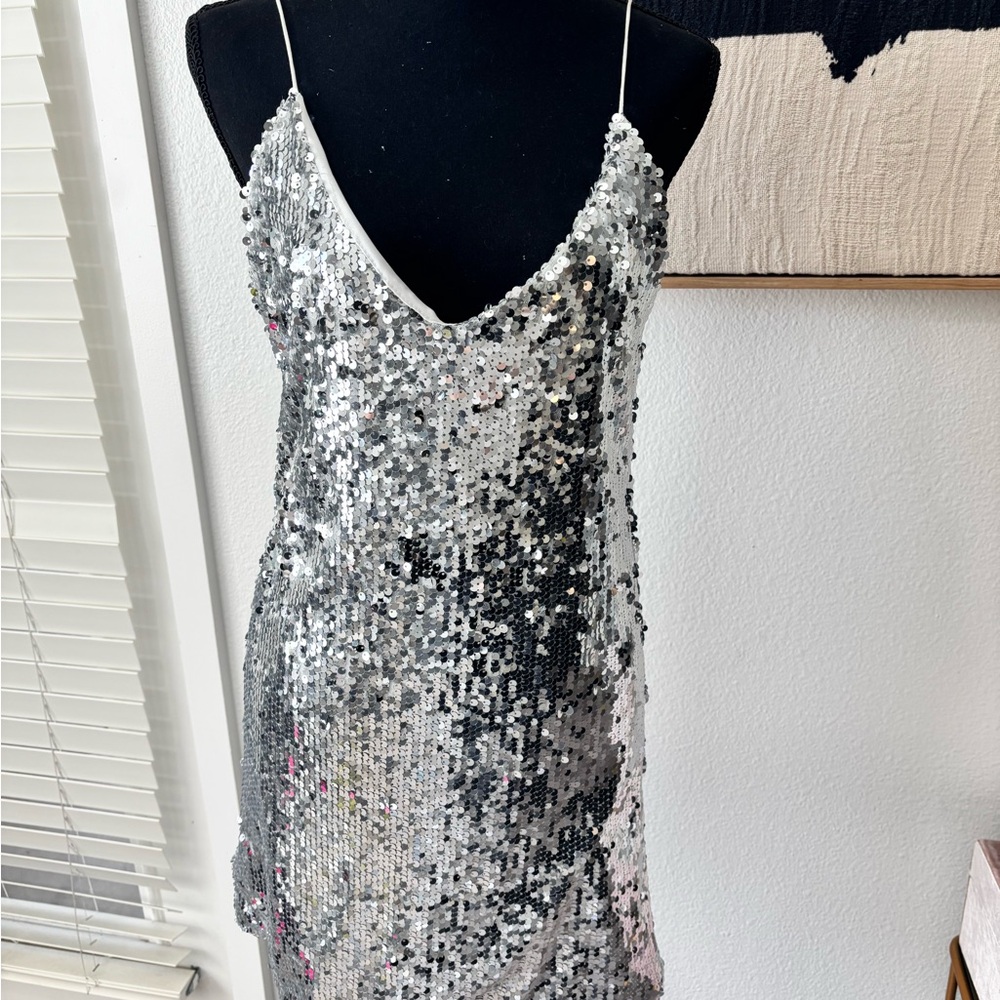 Silver Sequin Dress